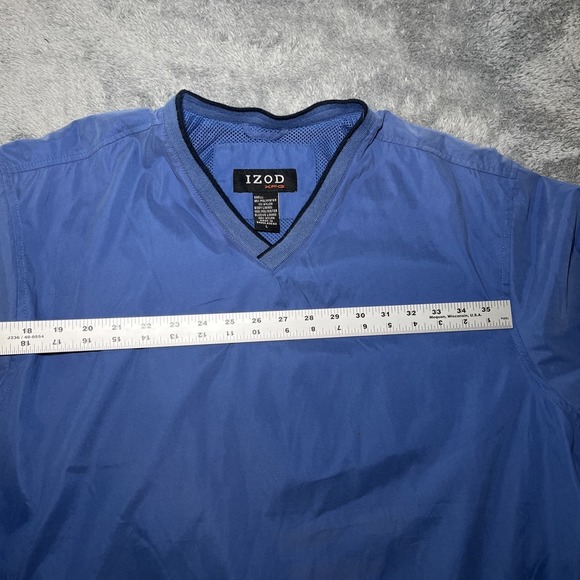 Vintage Men's Izod Xfg V-Neck Blue Sweater SZ L Polyester & Nylon - Picture 4 of 16